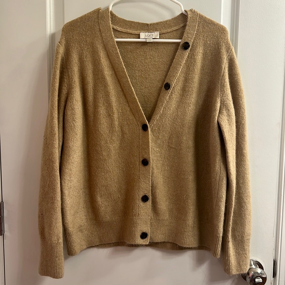 JCrew Tan Cardigan Sweater